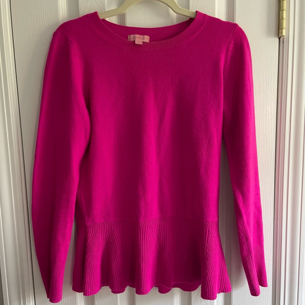 Lilly Pulitzer hot pink peplum sweater